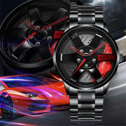 Car Wheel Watch with Stainless Steel Strap