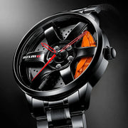 Car Wheel Watch with Stainless Steel Strap