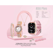 A58 Plus Smart Watch 5 in 1 with Jewellery Set